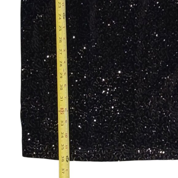 Blu Sage Black Velvet Sequins Sweetheart Neckline Cocktail Party Dress NEW NWT - Picture 11 of 16